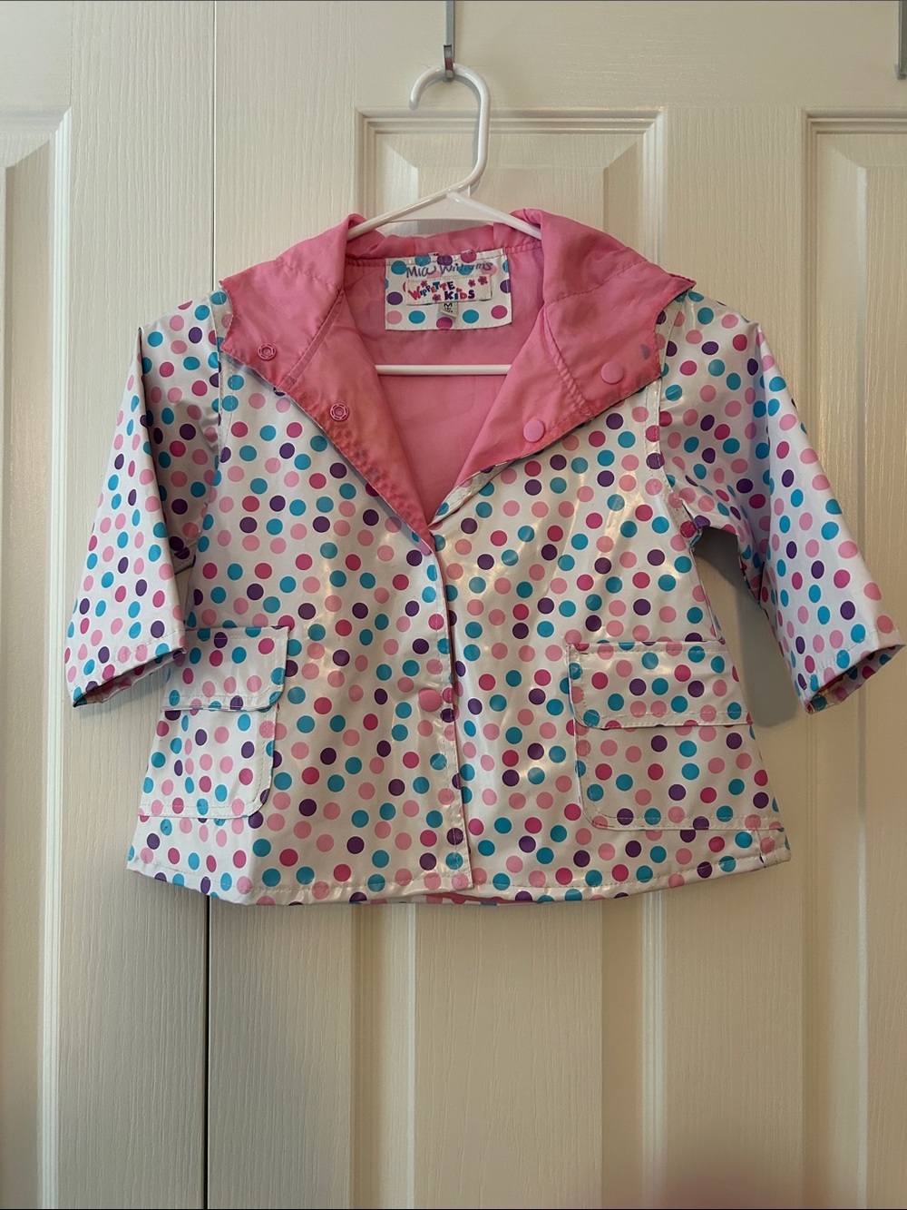 Wippette Kids Pink Polka Dot Rain Jacket Size 3